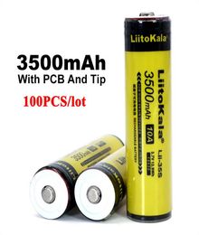 100pcs Liitokala Lii35S Protected 18650 3400mAh Rechargeable Lilon battery with 2MOS PCB 37V For Flashlight1112664