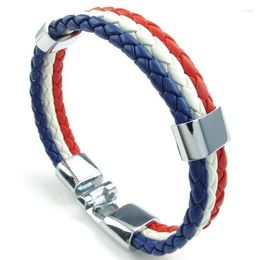 Charm Bracelets Jewellery Bracelet France French Flag Alloy White Red-blue (width 14 Mm Length 23 Cm)