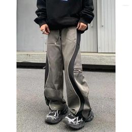 Men's Pants American Teenagers' Fashion Casual Bar Color Matching Mopping The Floor Leisure Couple Design Sense Niche Y2k Pant