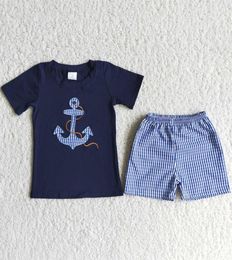 RTS Whole Designer Clothes Kids Sets Fashion Embroidery Boutique Toddler Boys Clothing Outfits Short Sleeve High Quality Child301C3195615