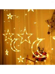 Strings A Standard LED Star Curtain Light Net Red Room Bedroom Decoration Solar Outdoor Waterproof Five-pointed