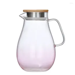 Water Bottles High Borosilicate Heat-resistant Glass Kettle Juice Pot Large Capacity Gradient With Handle Lid Multifunction