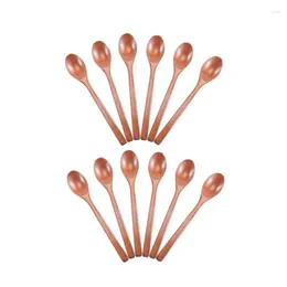 Coffee Scoops Retail Wooden Spoons 12 Pieces Wood Soup For Eating Mixing Stirring Long Handle Spoon Kitchen Utensil