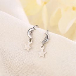 Hoop Earrings Fashion Star Moon Stud For Women Cute Ear Hook 2024 Korean Style Jewelry Gifts