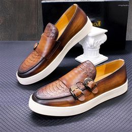 Casual Shoes 2024 High Quality Cowhide Men Loafers Luxury Men's Double Buckle Business For Walking