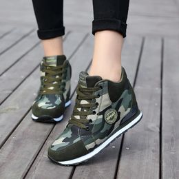 comemore Spring High Top Wedge Platform Sneakers Women Casual Shoes Hidden Heels Ladies Sneakers Camouflage Basket Femme 42 240228