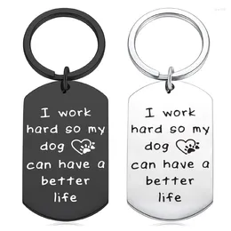 Keychains Dog Lover Keychain Gift Mom Dad Life I Work Hard So My Can Have A Better Keyring For