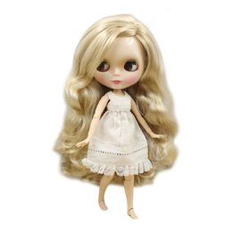 ICY DBS Blyth Doll 16 bjd toy blonde hair joint body side parting hair shiny face 30cm girls gift anime 240229