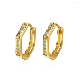 Stud Earrings DIWENFU 14K Gold Colour And Silver FL Diamond Earring Women Aros Mujer Oreja 925 Jewellery Bizuteria Orecchini