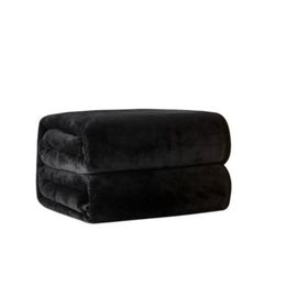 black throw flannel fleece blanket 2size- 130x150cm 150x200cm No dust bag for Travel home office nap blanket302o