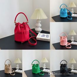 Die Bucket Bags Designer Handtasche Umhängetasche Mode String Buckets PU Multi Color Hohe Qualität283U