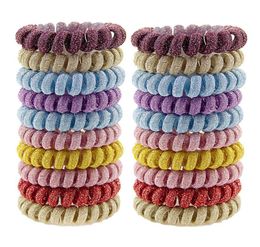 55cm Cloth Telephone Wire Cord Hair Tie Big Girls Children Elastic Hairbands Ring Rope Women Bracelets2564766