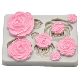 Rose Flower Silicone Mold Fondant Mold Cake Decorating Tools Chocolate Tool Kitchen Baking Scraper 1pc298R