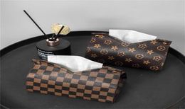 Fashion Living Room Restaurant Tissue Boxes Decoration Supplies PU Designers Letters Printed Creative Car Pumping Carton Home Tabl9752477