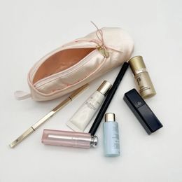 Ballet shoes creative design girl heart makeup bag female stationery storage student pencil case 240306