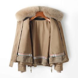 Women's Haining Pai Overcoming Fur Coat Short Style 2023 Autumn/Winter New Rex Rabbit Inner Tank Detachable Fox Hair 8799