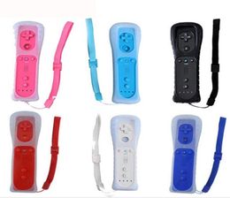 Game Motion Plus Remote Nunchuck Controller Wireless Gaming Nunchuk Controllers with Silicon Case Strap For Nintendo Wii Console M5211814