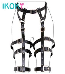 IKOKY Flirt Clothes PU Leather SM Bondage Gear Fetish Sex Toys for Couples Erotic Products Adult Games Role Play X04013141207