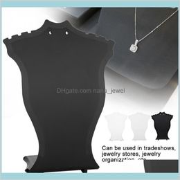 Packaging Jewelry Pendant Necklace Chain Holder Earring Bust Display Stand Showcase Rack Black White Transparent Drop Delivery 202290K