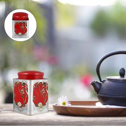 Storage Bottles Square Tea Jars Tinplate Canister Vintage Suitcase Decor Bulk Foods