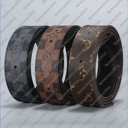 Luxury Brand Black Genuine Leather Belts for Men Women V Letters Classic Lattice Grid Flower Designer Belt Black Brown247t