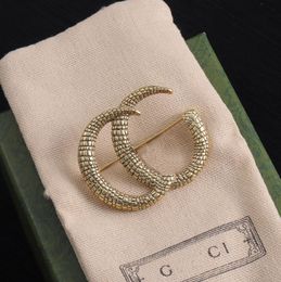 Vintage Classic Brand Pins Brooches Stylish Designer Letter G Brooch for Men Women Unisex High Quality Jewellery Marry Christmas Party Gift With Box
