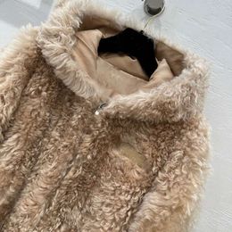 Autumn Winter Short Style New 2023 Haining Hooded Tuscany Fur Integrated Coat For Women's Leisure And Girls 243982