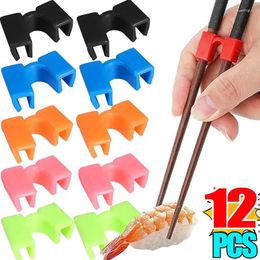 Chopsticks 12/1PCS Reusable Chopstick Helpers Training Chinese Holder For Children Beginner Trainers Or Learner Kitchen Tableware