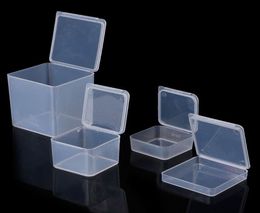 Small Square Clear Plastic Jewellery Storage Boxes Beads Crafts Case Containers7740094