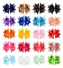 Baby Girls Boutique Hair Bows Accessories Hair Pins Solid Grosgrain Ribbon Bow With Clip Children Kids 3 layers Bow Hair Accessori6403704