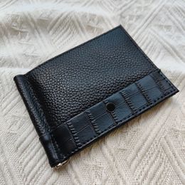New Men Fashion Wallet Card Holder High Quality Leather European Trend Black Red Bag Short Portfolio Driver's Licence Case Cr235L