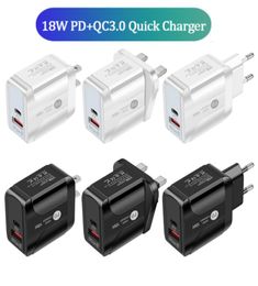 18w QC30PD Wall Charger Fast Charging For Iphone Samsung phone Tablet Adapter2723533