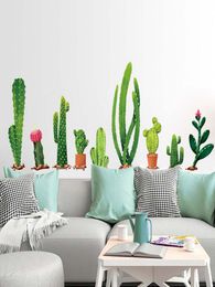 Many types of cactus Green plants Wall Stickers Living room Bedroom background home decoration Mural Decal wall decor wallpaper7813277