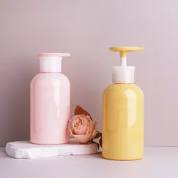 Storage Bottles 300ml Macaron Glossy Bathroom Soap Dispenser Empty Lotion Shampoo Shower Gel Body Wash Bottle Press Type Refillable