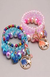 Multi Candy beads kids Lucky Jewelry Bracelets Happy Children Ocean Wind Mermaid Charms bracelet baby Accessories gift5005433