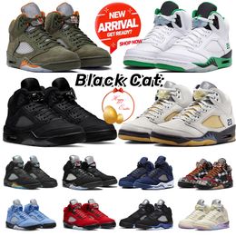 With Box Men Basketball Shoes 5 Jumpman Sneakers 5s Aqua Black Metallic 5s Olive Black Cat Midnight Navy Fire Red Racer Blue Black Metallic sports trainers