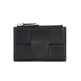 Wallets Coin Purse Women's Sheepskin Braided Short New Small Wallet Multi-Card Position Document Bag Leather Fashion Small Ca223S