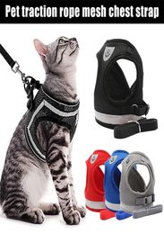 Breathable Cat Harness Leash Escape Proof Pet Clothes Kitten Puppy Dogs Vest Adjustable Easy Control Reflective Cat Harness8239093