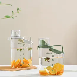 Water Bottles 1500ML Plastics Cute Kitchen Kettle With Handle Transparent Cold Jug Lid Household Coffeeware Teaware