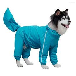 Dog Apparel Full Package Four Legged Large Waterproof Raincoat Jacket With Golden Fur Labrador Clothing Pet Supplies