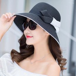 Wide Brim Hats Straw Visor Hat Women Summer Sun Shade Sunscreen Protection Foldable Female Seaside Beach Cap Casual Outdoor Caps