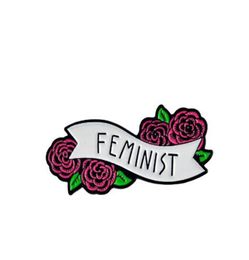 Elegant Red Rose pin Rose to send beautyquot Feminist quotBadges Lapel Brooch Enamel pin denim bag cap Jewellery Gift for Women 3041812