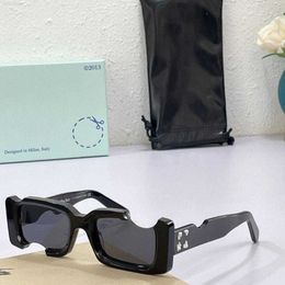 Designer Sunglasses Fashion Rectangle Off Fotch Hole Design Women Men Trending Products Green Pink Blue Retro Small Frame Unique V240V