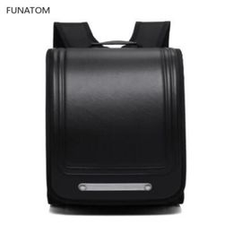 Funatom 2019 New School Bags Orthopedic Backpack For Boys and Girls Waterproof PU Randoseru Backpack Japan Student Bag352v