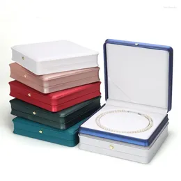 Jewellery Pouches Pearl Necklace Storage Set Box PU Leather Square Crown For Wedding Pendants Organiser Gifts Packaging Display Case