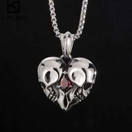 Pendant Necklaces Mens Stainless Steel Necklace Fangs Skull Mask Retro Gothic Punk Style Monster Jewellery GiftPendant199h