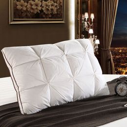 Feather Pillow 48 74cm 3D Bread White Duck Down Standard Antibacterial Elegant Home Textile 014274J