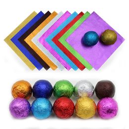 200 Pcs of Chocolate Packaging Paper Food Grade Coloured Aluminium Foil Pack Candy Dessert Tea Pastry DIY Tin Foil Gift Decoration 240304