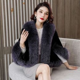 Haining Short Women's Shawl Cloak Fox Fur Coat Autumn And Winter New Combination Mink 589103