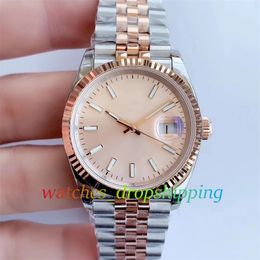 BPF Unisex 36mm Watch Rose Gold Mens Ladies Watches Automatic 2813 Fluted Bezel Sappire Glass Jubilee Steel Bracelet 126233 BP Factory Wristwatches